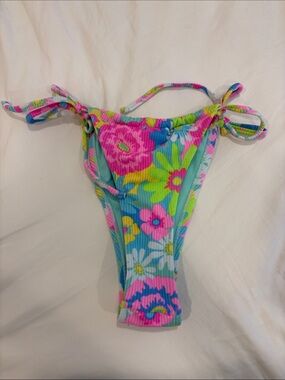 Target Floral Tie-Side Bikini Bottom in Pink, Blue, Green, Yellow